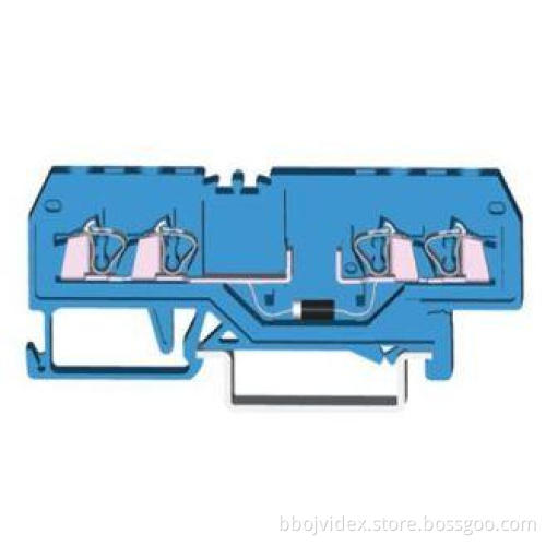800V 18A Power Distribution Spring Cage Terminal Block , Fr